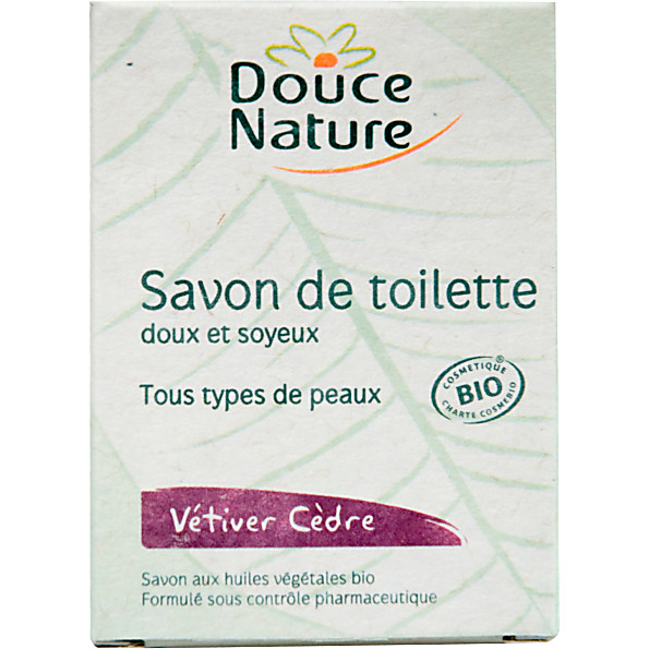 douce nature - savon de toilette - vetiver cedre bio