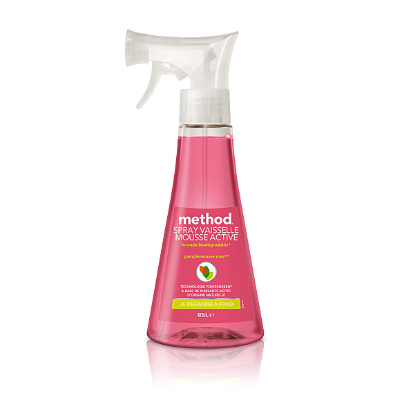 method - spray vaisselle mousse active - pamplemousse rose - 473 ml