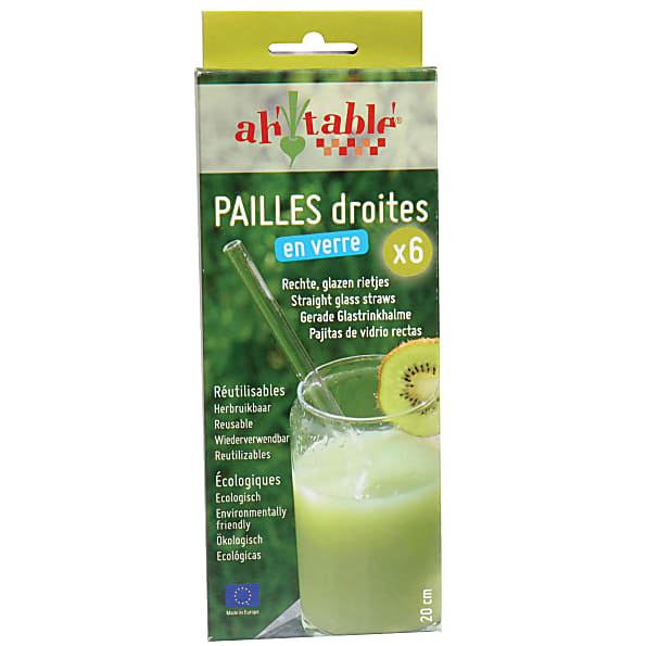 AH! Table! Pailles Droites en Verre (6 pc)