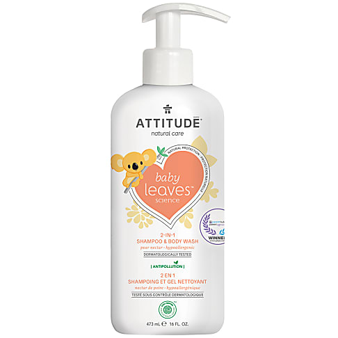 Attitude Baby Leaves Shampooing & Gel Douche 2-en-1 - Nectar de Poire