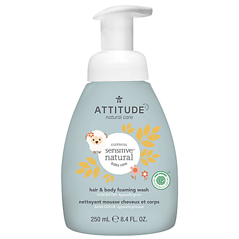 Attitude Oatmeal Sensitive Natural Baby Care Nettoyant Mousse Cheveux & Corps