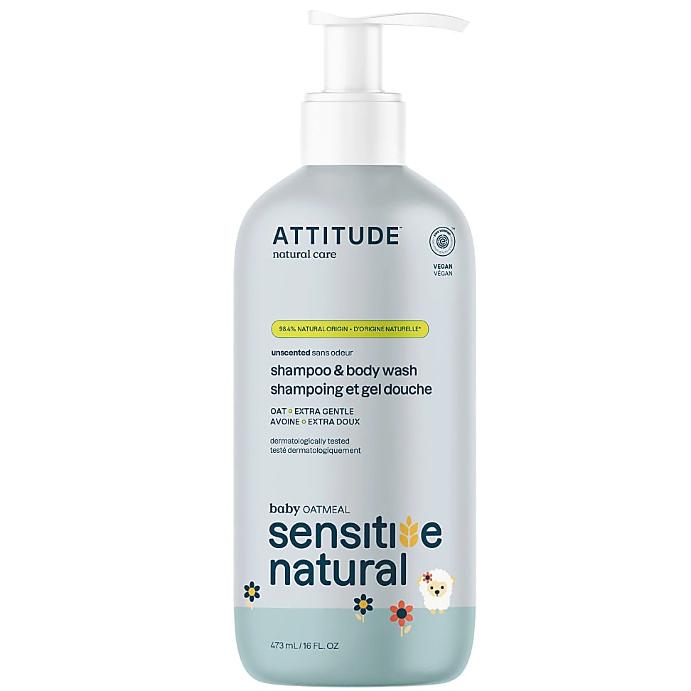Attitude Oatmeal Sensitive Natural Baby Care Shampooing & Gel Netto...
