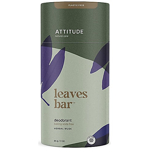 Attitude Leaves Bar Déodorant Sans Bicarbonate de Soude, Herbal Musk