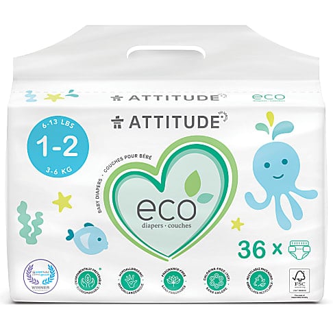 Attitude Baby Care Couches Mini, Taille 1-2 (36pcs)