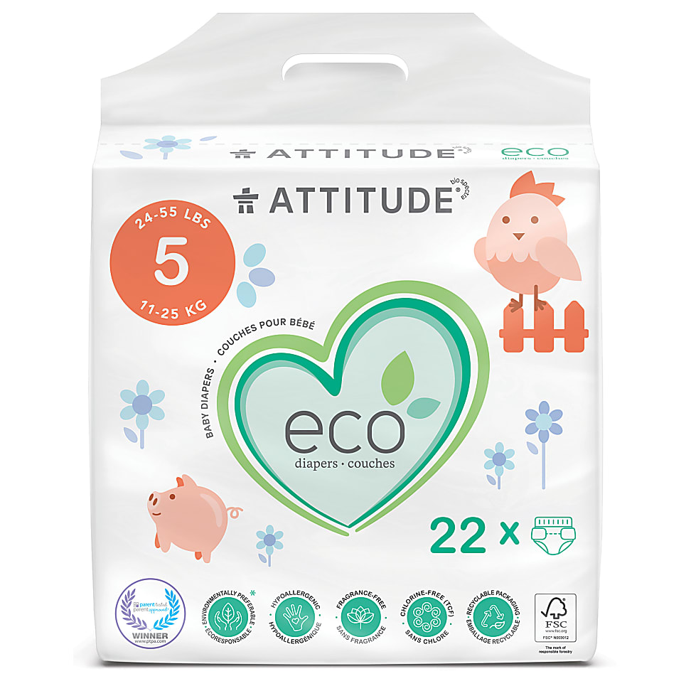 Attitude Baby Care Couches Junior, Taille 5 (22pcs)