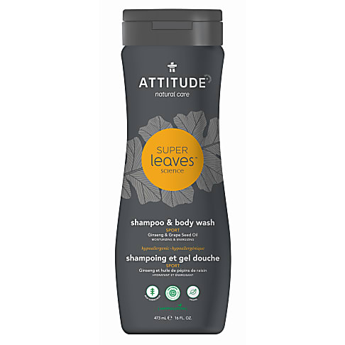 Attitude Super Leaves Shampooing & Gel Douche 2-en-1 - Sport