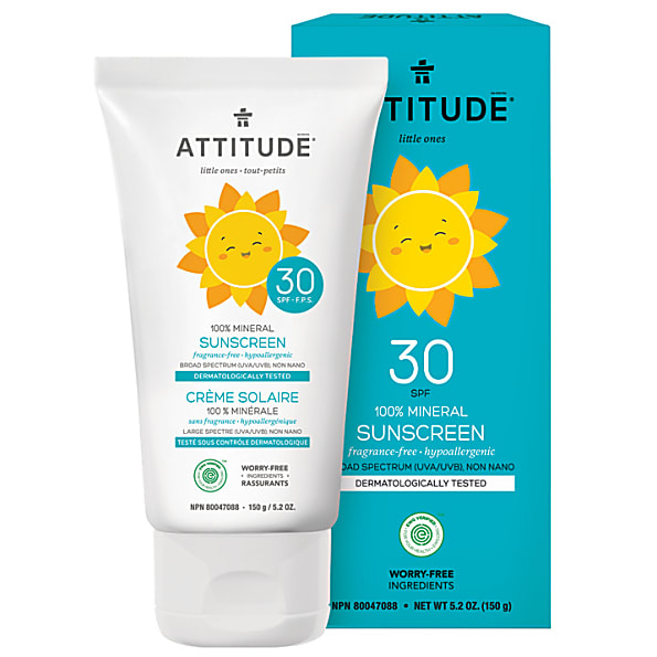 Attitude Bebes & Enfants Creme Solaire 100% Minerale FPS 30 - Sans ...
