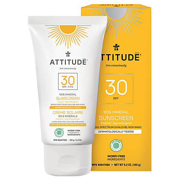 Attitude Creme Solaire 100% Mineral FPS 30 - Tropical
