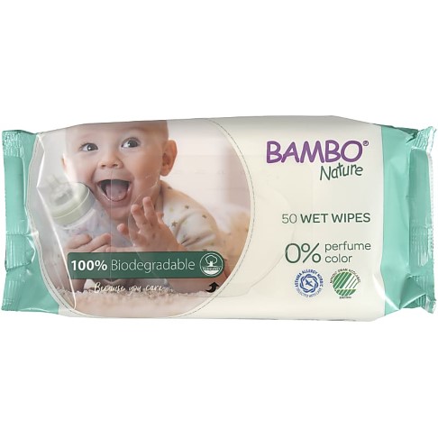 Bambo Nature Lingettes 100% Biodégradables (50pc)