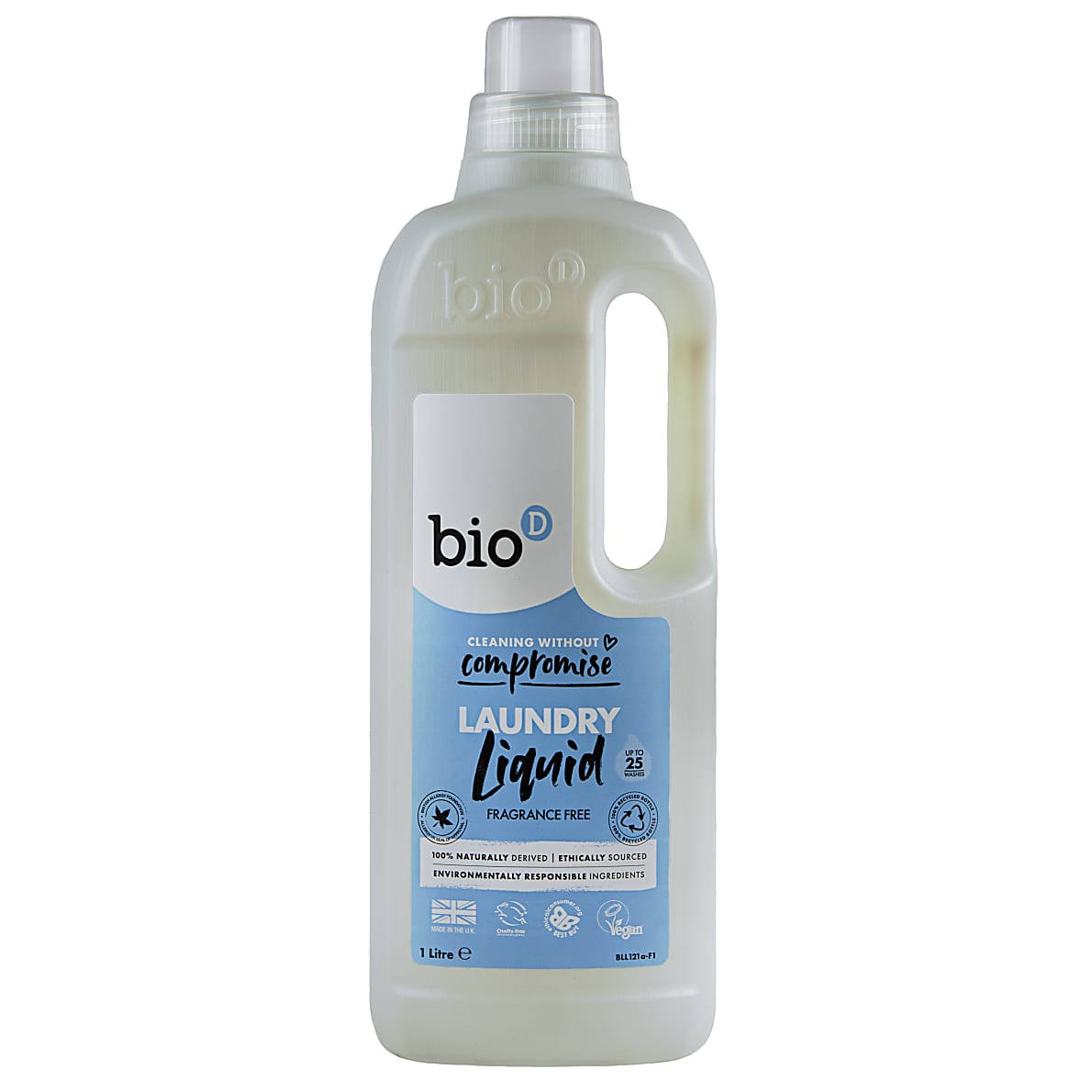 Bio-D Lessive Liquide Concentrée Sans Parfum 1L I Big Green Smile