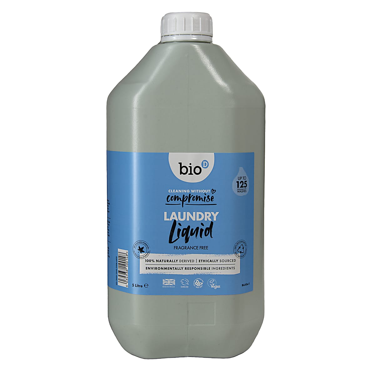 Bio-D Lessive Liquide Concentrée Sans Parfum Recharge 5L I Big