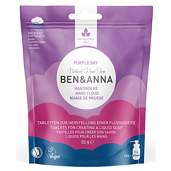 Ben & Anna Pastilles Savon Mains Nuage de Mousse Purple Sky