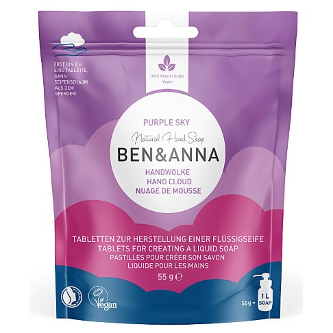 Ben & Anna Pastilles Savon Mains Nuage de Mousse Purple Sky