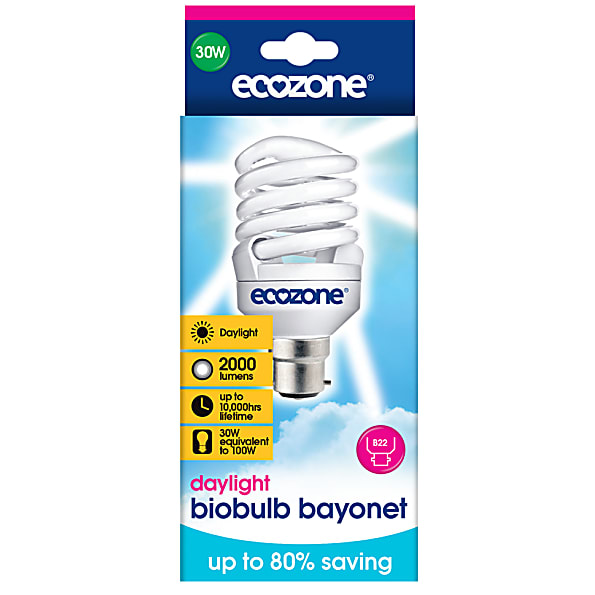 Ecozone Ampoule Bio Max 30W (equivalent 150W) - baïonnette (Bayonet...