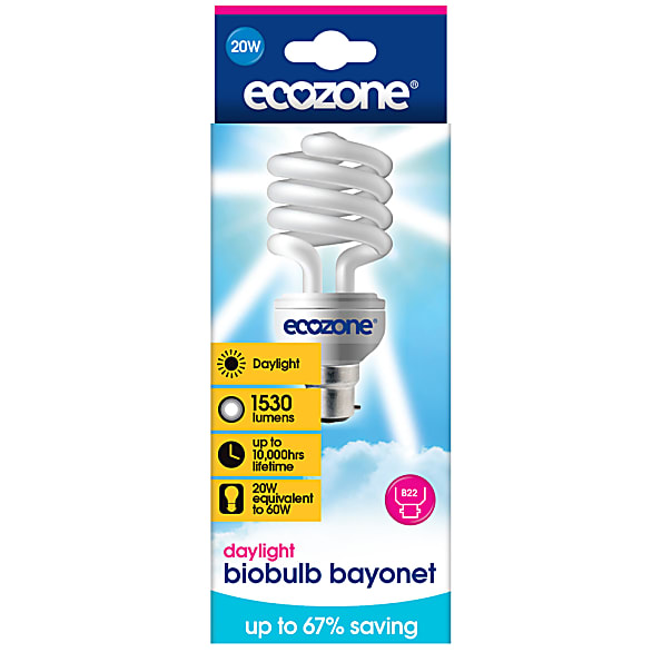 Ecozone - Ampoule Eco Lumiere du Jour 60W (Bayonet fitting)