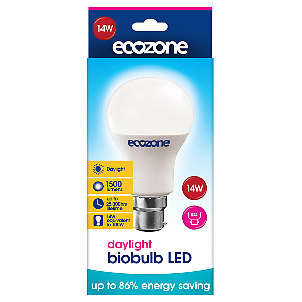 Ecozone Ampoule à Baïonnette Biobulb LED B22 Lumiere du Jour 14 watts