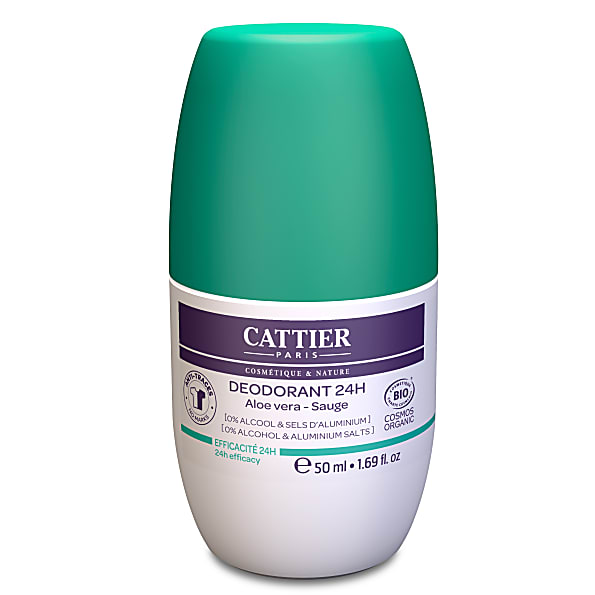 Cattier-Paris Deodorant Roll-on 24h Aloe Vera & Sauge