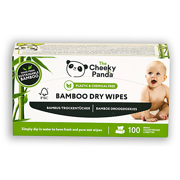 The Cheeky Panda Lingettes Seches en Bambou Sans Plastique (100 lin...