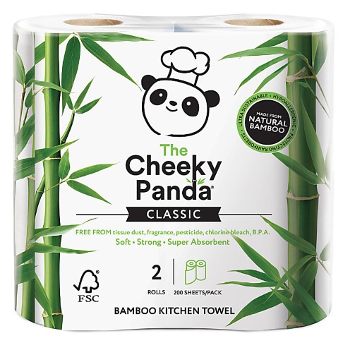 The Cheeky Panda Bamboo Essuie-Tout en Bambou (2 rouleaux)