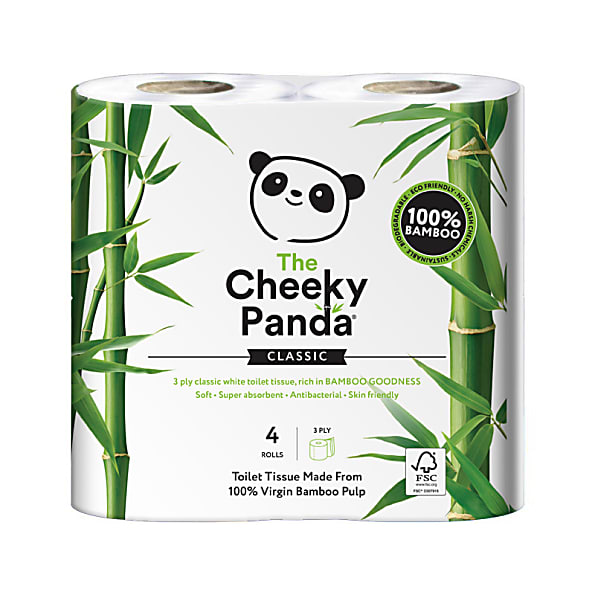 The Cheeky Panda Papier Toilette en Bambou - 4 rouleaux