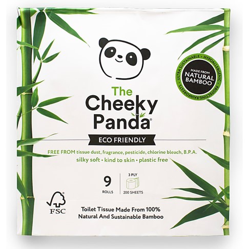 The Cheeky Panda Papier Toilette en Bambou - 9 rouleaux