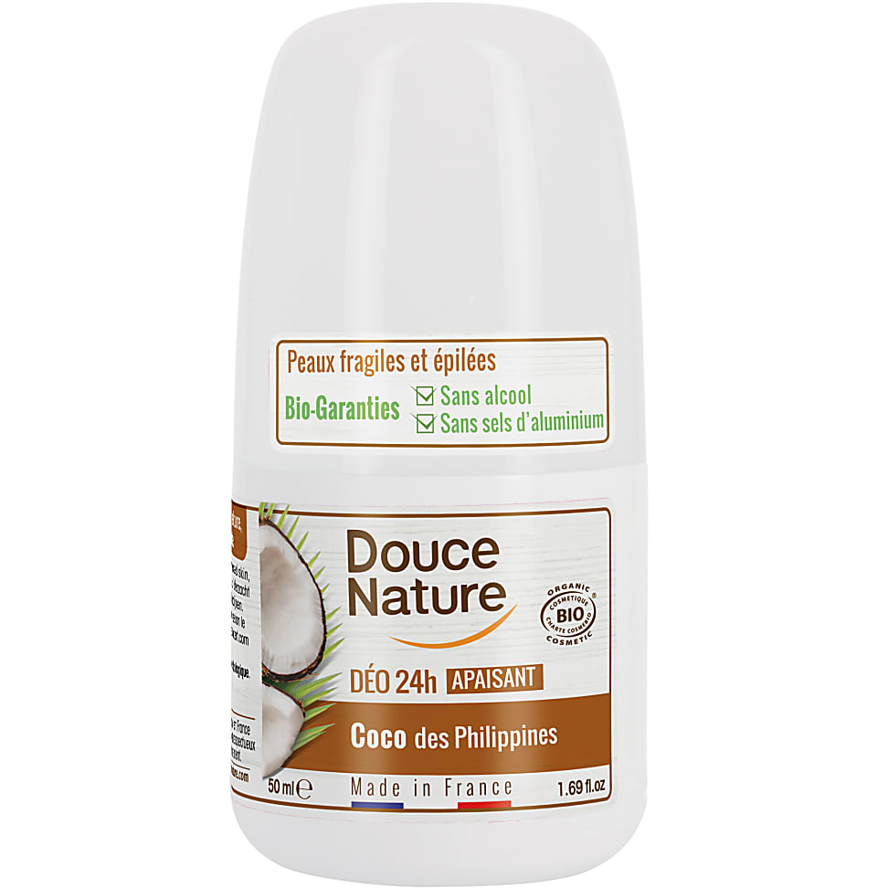 Douce Nature Deodorant Roll On pour Peaux Sensibles a l'Huile de Coco