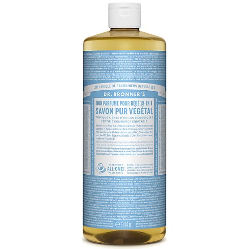 Dr. Bronner's - Savon Liquide de Castille Sans Parfum pour Bébé - 946ml