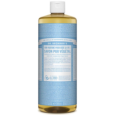 Dr. Bronner's - Savon Liquide de Castille Sans Parfum pour Bébé - 946ml