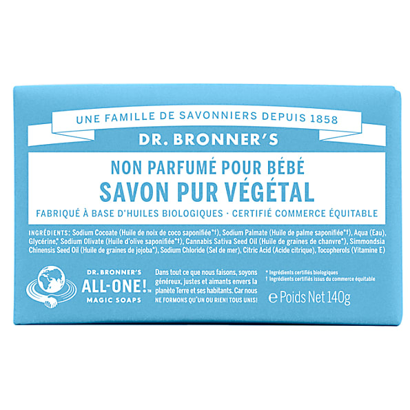 Dr. Bronner's - Savon Solide de Castille pour Bebes - Sans parfum