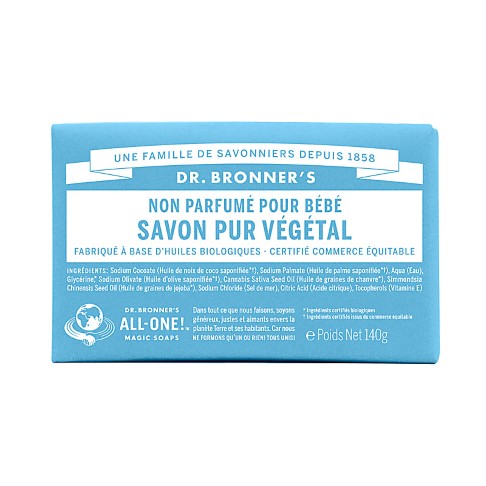 Dr. Bronner's - Savon Solide de Castille pour Bébés - Sans parfum