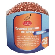 Droguerie Ecologique Éponges Grattoirs en Cuivre (2 pc)