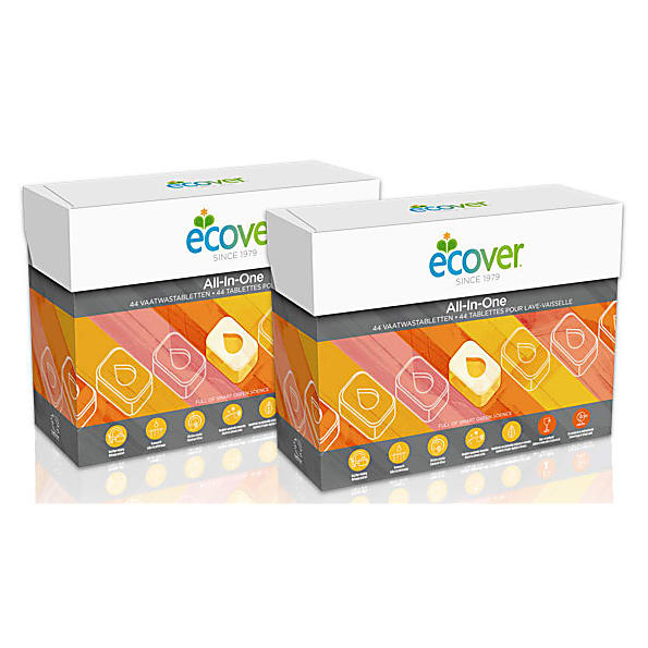 Ecover Tablettes Lave-Vaisselle Tout-En-Un (44 tablettes) DUO PACK