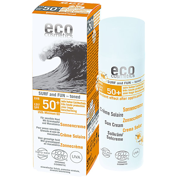 Eco Cosmetics Creme Solaire Teintee Indice 50+ 'Surf & Fun'