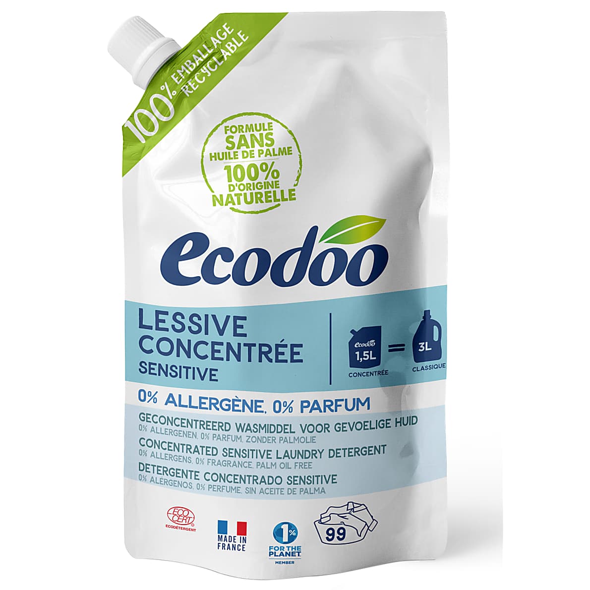 Ecodoo Lessive Concentrée Sensitive Sans Parfum I Big Green Smile