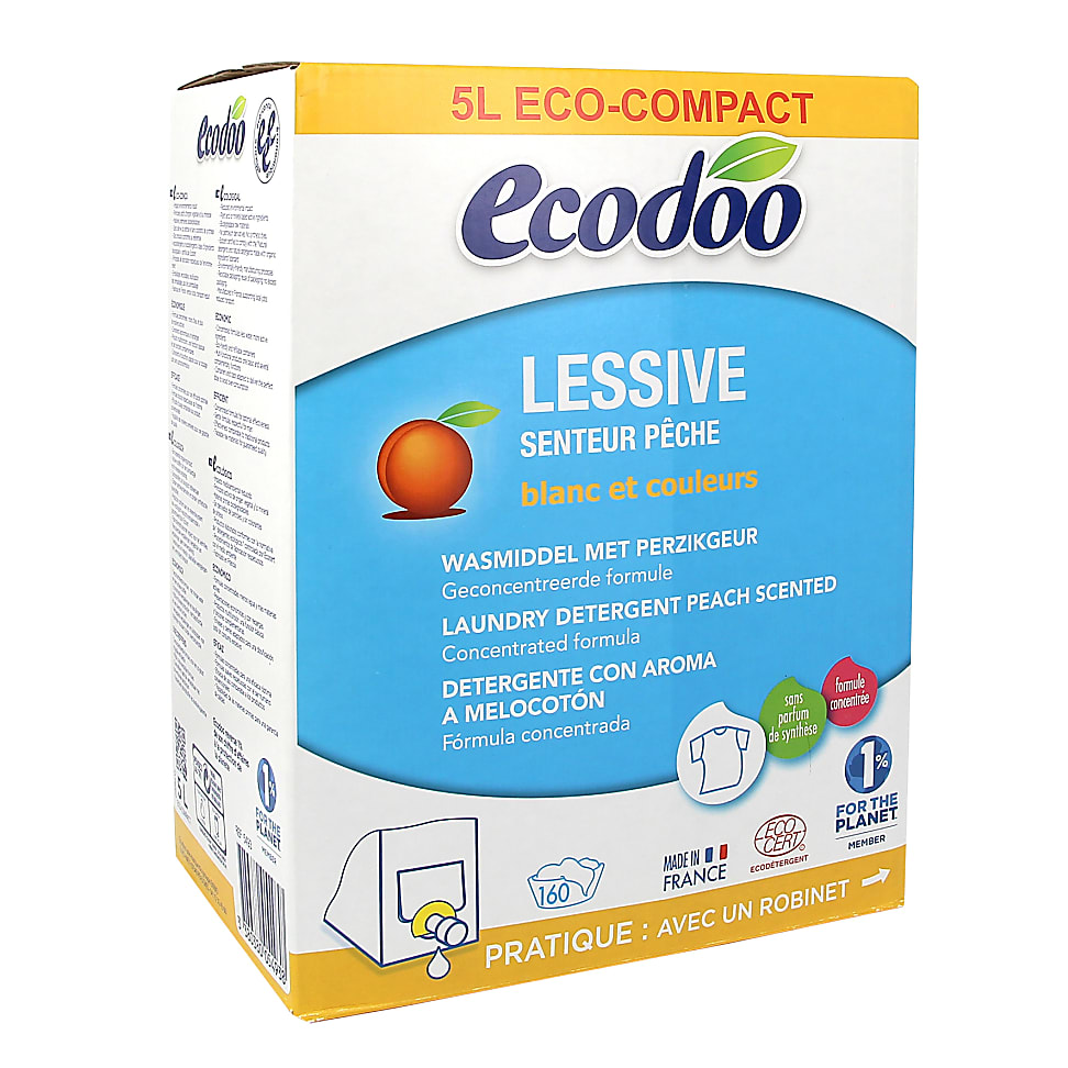 Ecodoo Lessive Liquide Concentree Pêche 5L Bag In Box