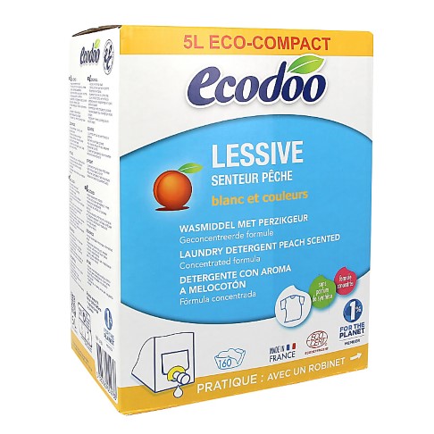 Ecodoo Lessive Liquide Concentrée Pêche 5L Bag In Box