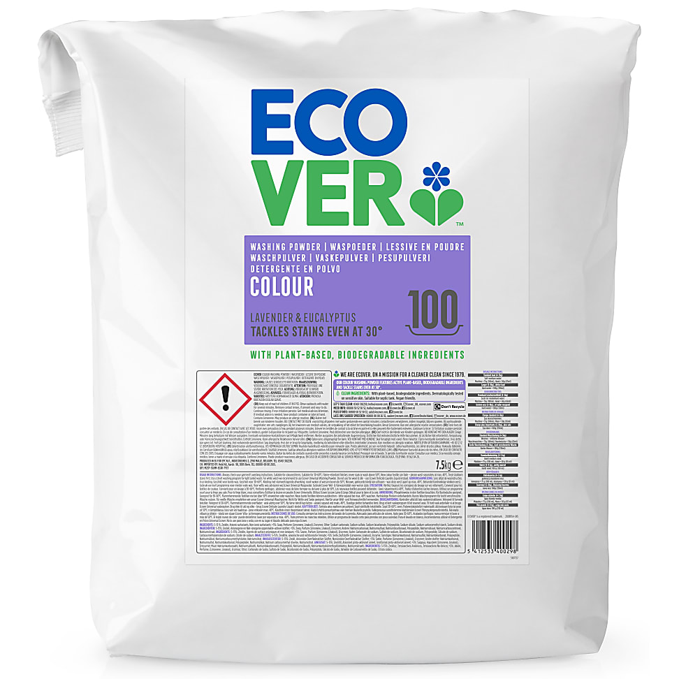 Ecover Lessive Poudre Couleurs Vives 7.5KG