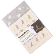 Eco Living Chiffons de Nettoyage en Éponge Compostables - Wildlife Rescue (2 pc)