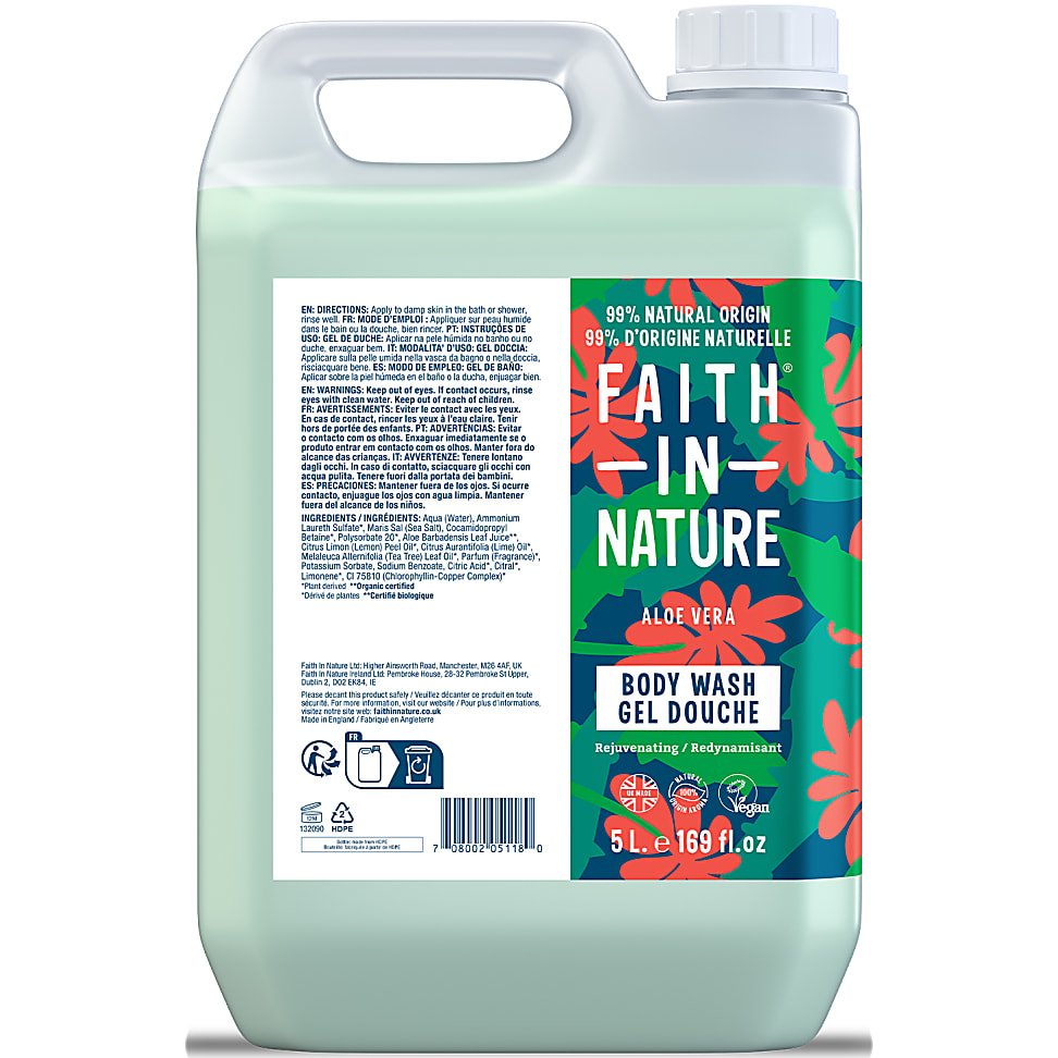 Faith in Nature Gel Douche et Bain à l'Aloe Vera & Ylang Ylang - 5 ...