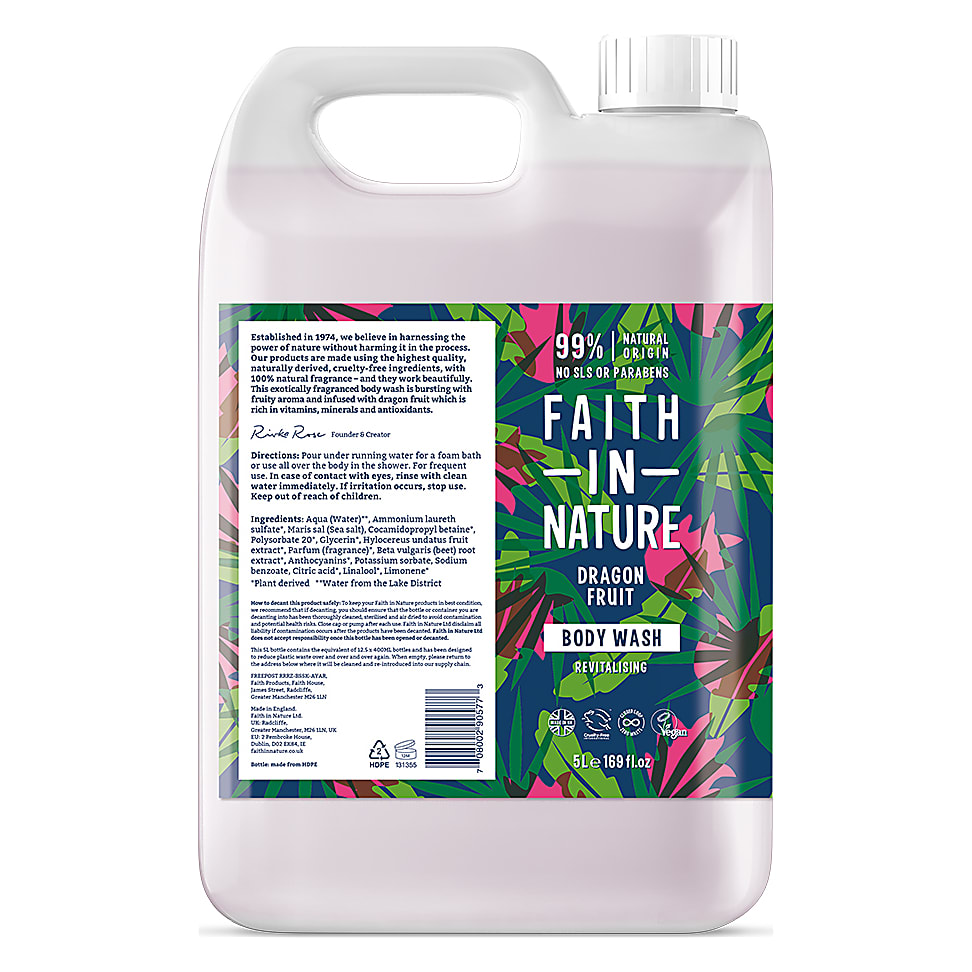 Faith in Nature Gel Douche aux Fruit du Dragon - 5L