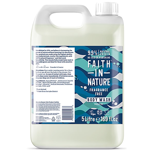 Faith in Nature Gel Douche & Bain Sans Parfum 5L