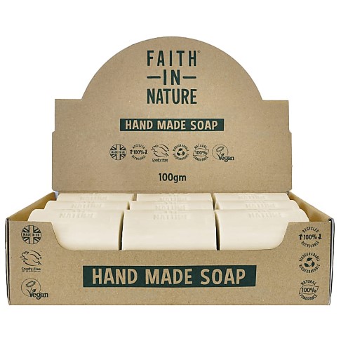 Faith in Nature Boîte de 18 Savons Naturels à la Noix de Coco - Non Emballés