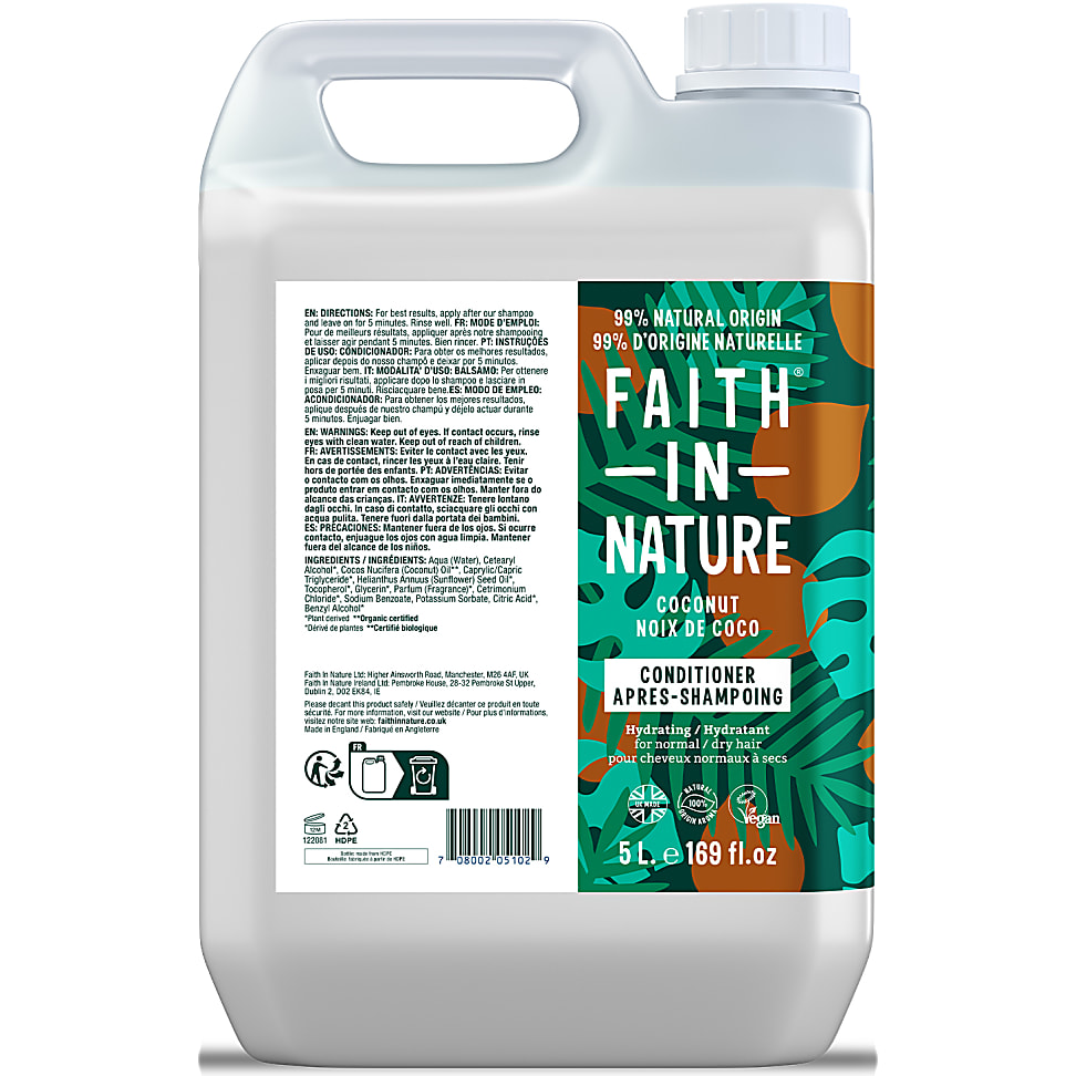 Faith in Nature Apres Shampoing à la Noix de Coco 5 L