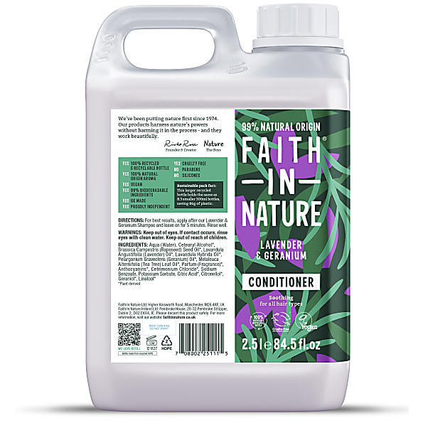 Faith in Nature Apres-Shampooing Lavande & Geranium 2,5L