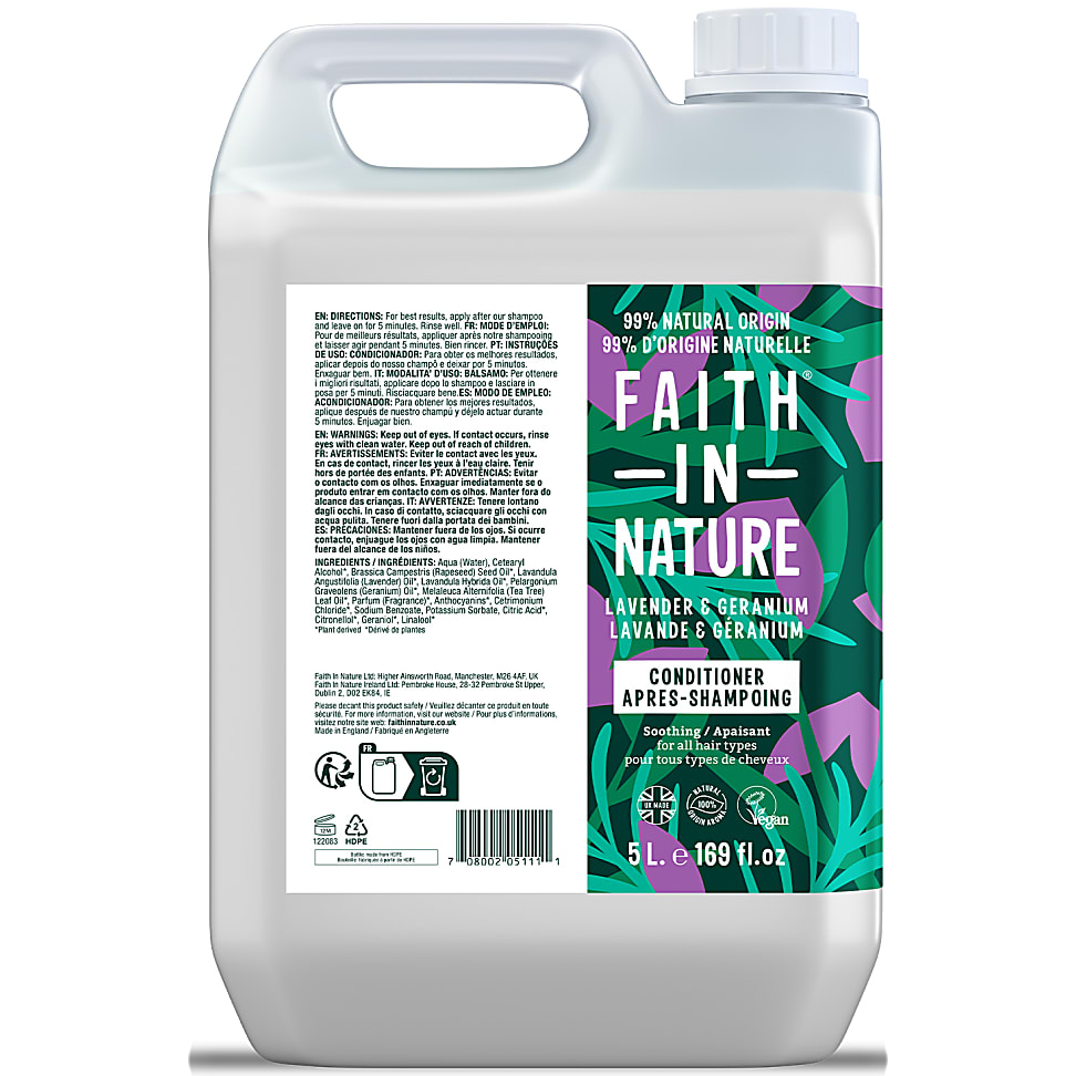 Faith in Nature Apres Shampoing Lavande & Geranium 5 L