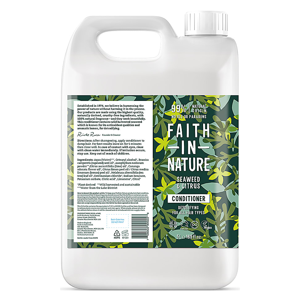 Faith in Nature Apres Shampoing aux Algues & Agrumes 5 L