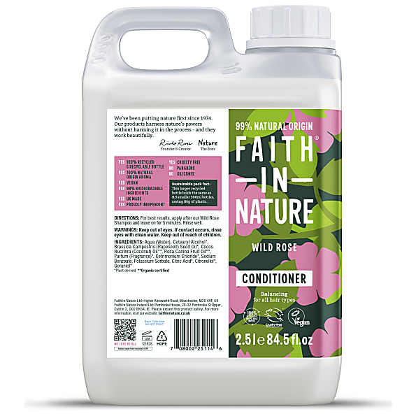 Faith in Nature Apres-Shampooing Rose Sauvage 2,5L