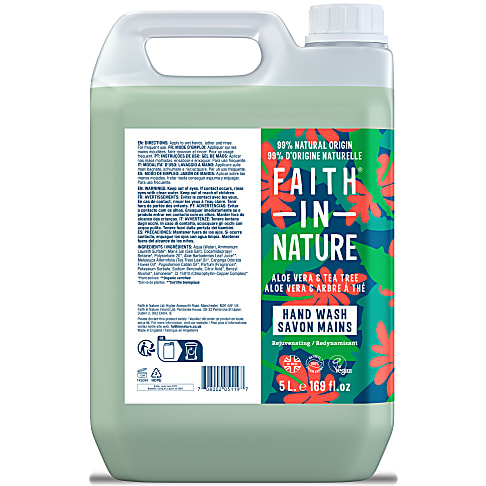 Faith in Nature Savon Main Liquide à l'Aloe Vera & Arbre à Thé - 5 L