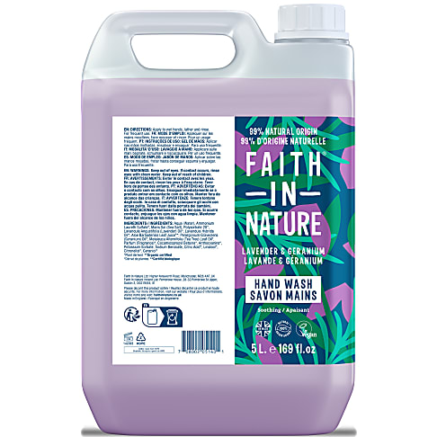 Faith in Nature Savon Main Liquide Lavande & Géranium 5 L