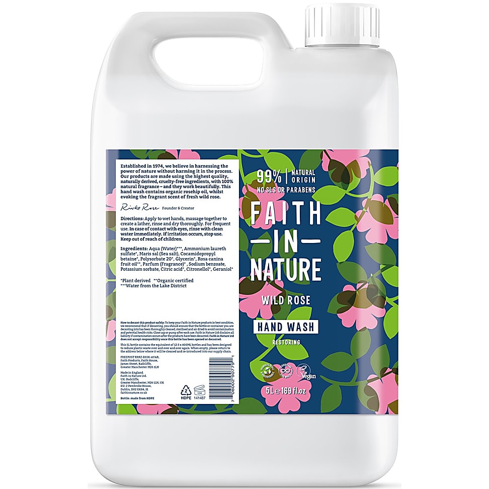 Faith in Nature Savon Main Liquide Rose Sauvage 5L